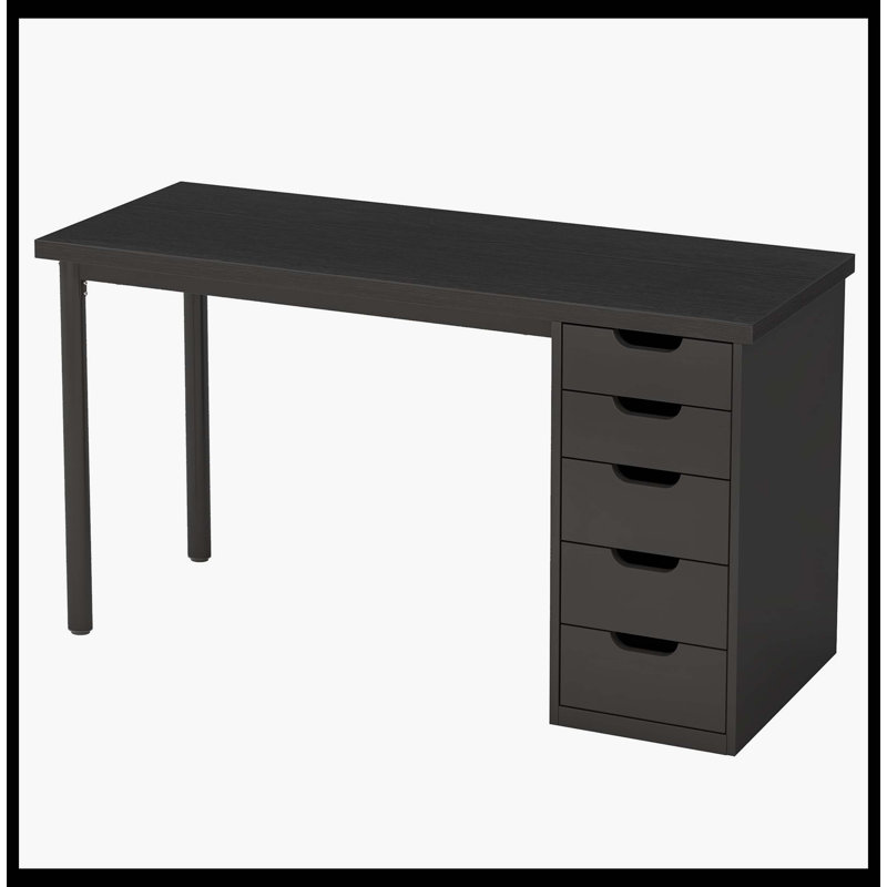 Bureau d'ordinateur 47 po avec 5 tiroirs, bureau d'étude moderne