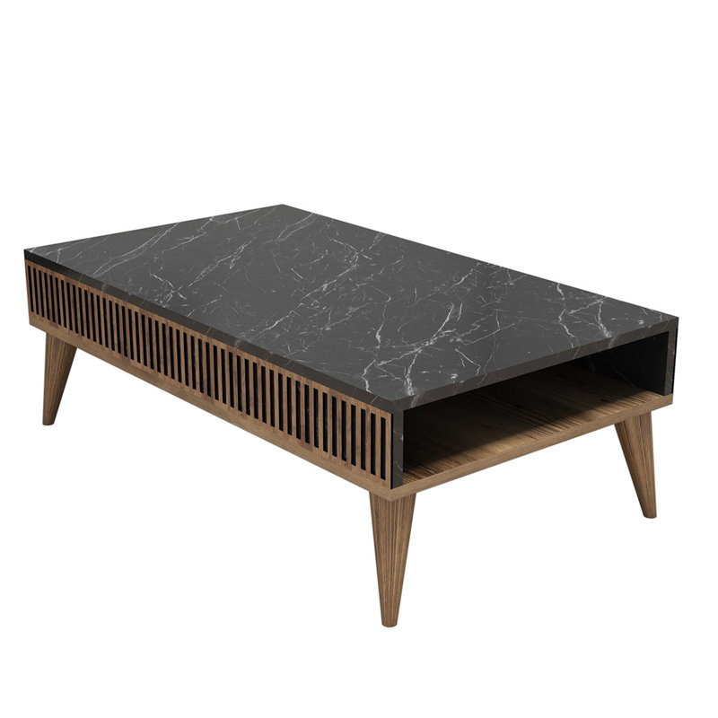 Kalenna Coffee Table, 41.3 x 13.6 x 23.6 inches | 100% Melamine Coated Particle Board, Thickness: 0.7 inches | Elegant Marble Design, Perfect for Living Room & Contemporary Spaces, Durable & Stylish Furniture