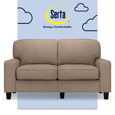Serta Palisades 61" Track Arm Sofa, Easy Care Fabric, Soft Pillow Back, Pocket Coil Seat Cushions