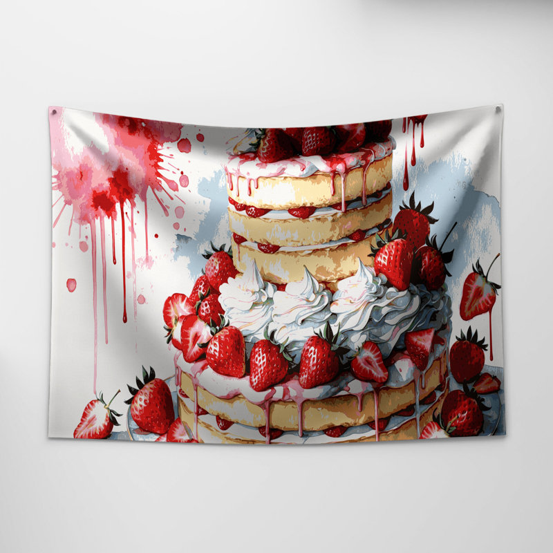 Tapisserie murale Desserts Strawberry shortcake, 26 po x 36 po
