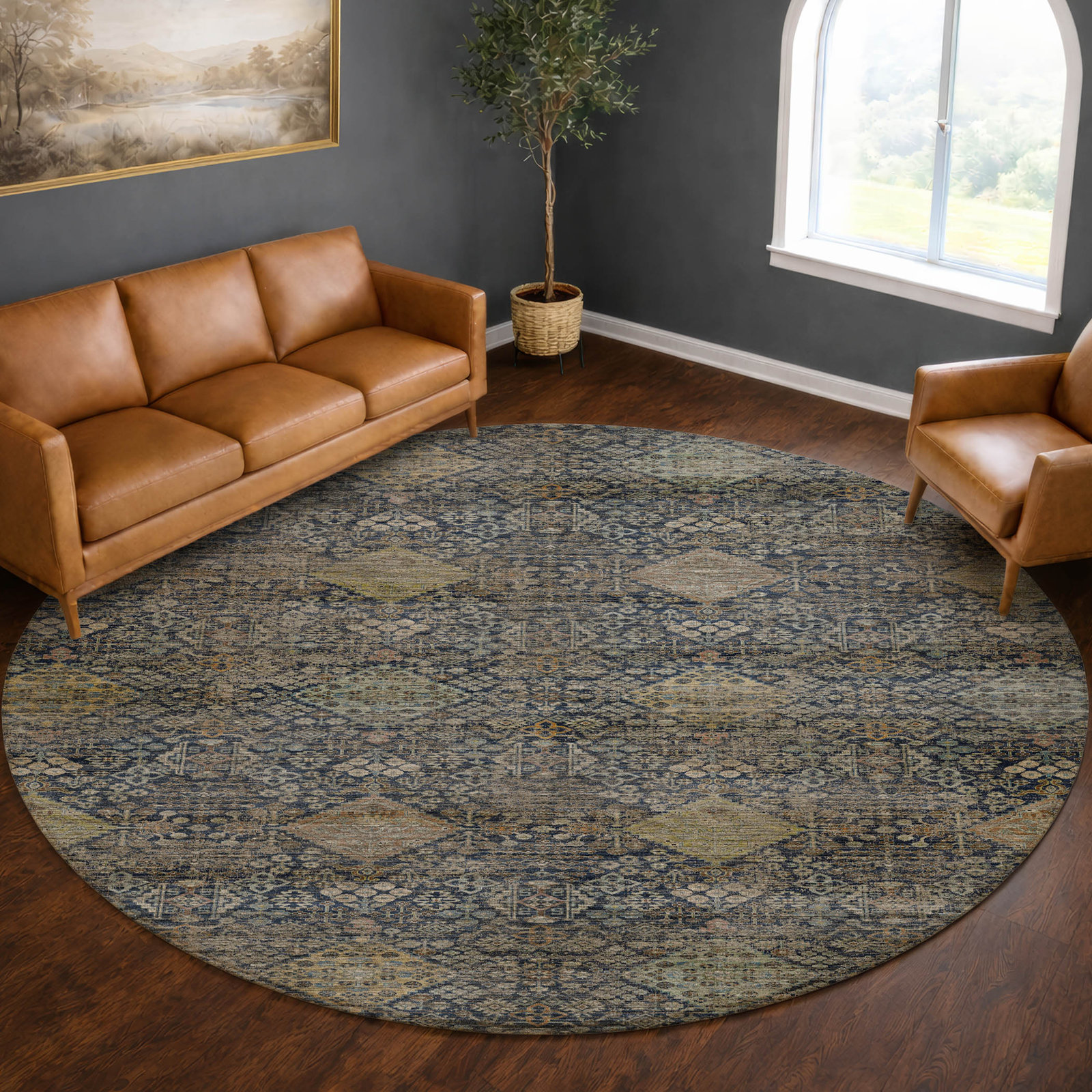 Rug, Navy, 8' Round