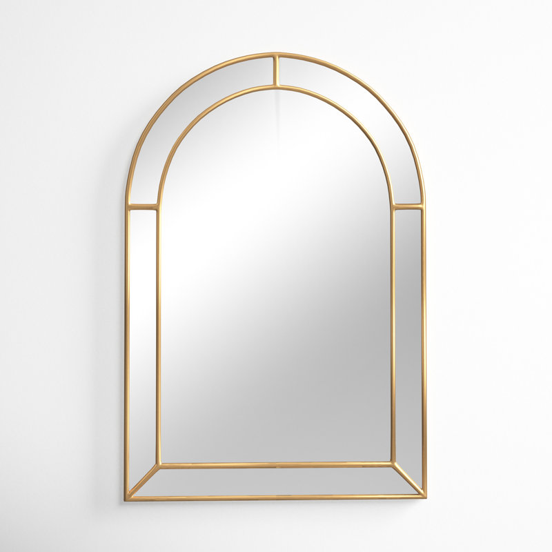Iris Engineered Wood Mirror, Gold, 30" H x 20" W