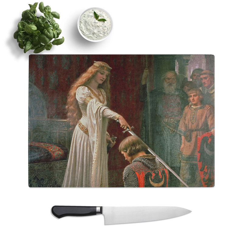 The Accolade by Edmund Leighton Chopping Board, 20cm W x 28.5cm L