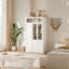 Armoire penderie 3 portes avec 3 tiroirs à DEL, blanc