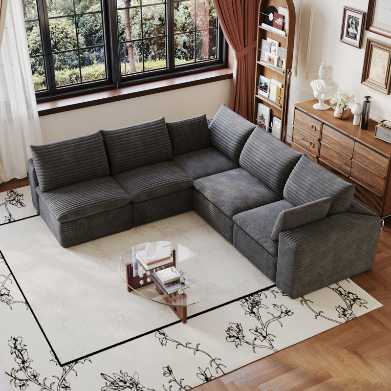 Compression Cloud Sofas, Large Corduroy Modular Modern Couch For Home