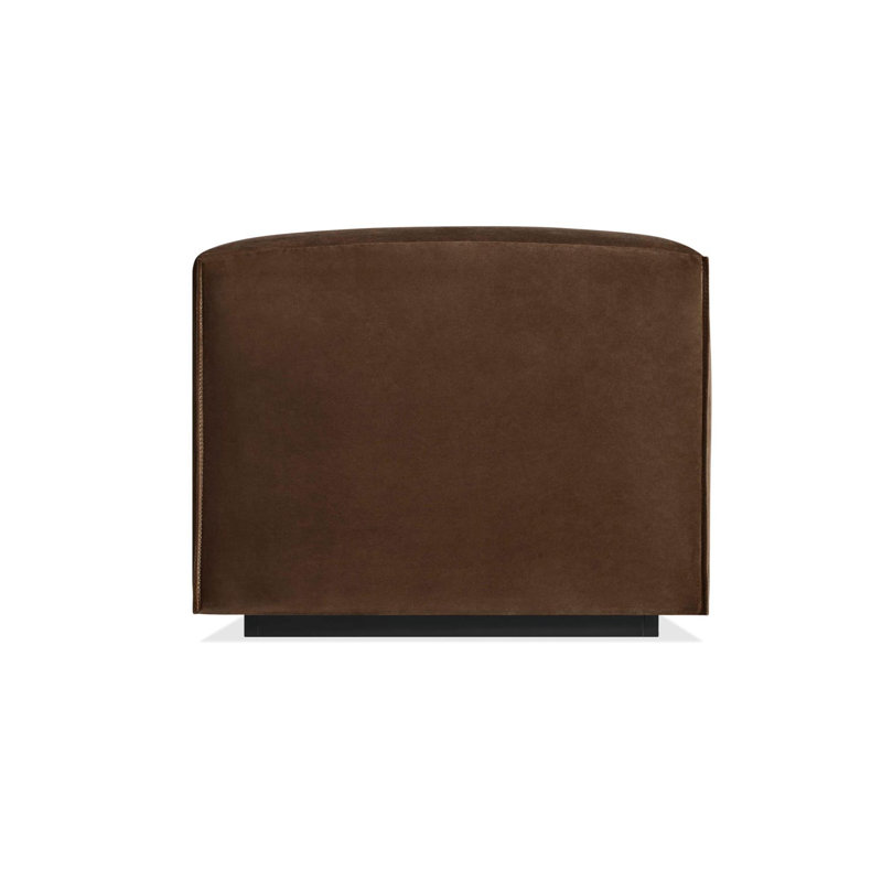 Cleon Chaise Lounge, Right Hand Facing, Coffee Velvet Polyester Blend