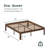 Deana 14'' Metal Platform Bed with Walnut Wood Grain,  Heavy Duty Structure Support to 2500lbs, Easy Assembly-1033107314