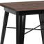 Table de bar carrée en métal avec plateau en bois rustique de 23,5 po Wragby-1242262746-1308682451