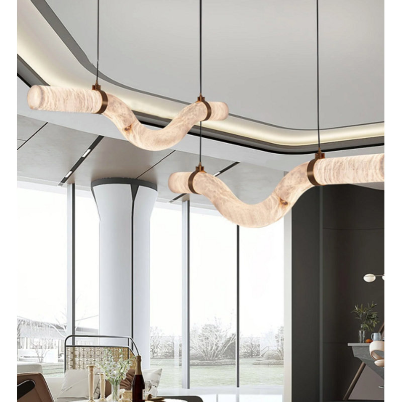 Alabaster Infinity Pendant Lamps, Style A