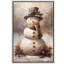 Charmant bonhomme de neige souriant avec écharpe et chapeau haut de forme-106068629-106068628