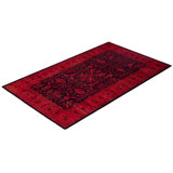 Overdyed Hand-Knotted Wool Modern-Contemporary Red Area Rug 3' 1" x 5' 6"