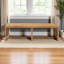 Banc d'appoint en bois d'acajou et d'herbes de mer brun Katashi, H 16,72 po x l 58,98 po x P 17,43 po