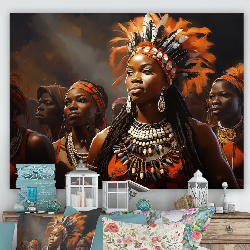 Reproduction d'art sur toile Tribal africain africain, Toile tendue, H 24 po x l 32 po x P 1 po