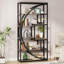Bibliothèque étagère de style industriel à 5 niveaux avec 70 tablettes et 8 tablettes ouvertes de 70,47 po de hauteur-40227004
