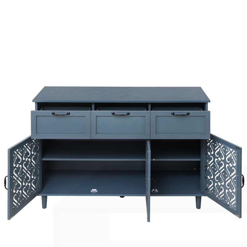 Armoire 2 portes et 3 tiroirs, Bleu