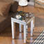 Table d'appoint moderne en verre avec miroir