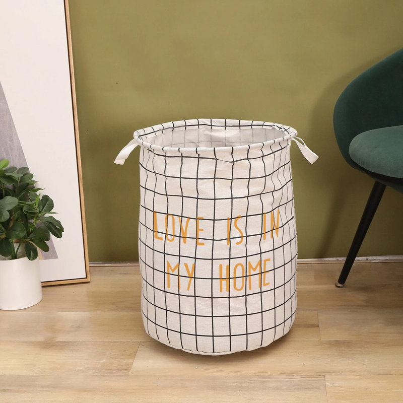 Adelaine Laundry Hamper with Handles, White