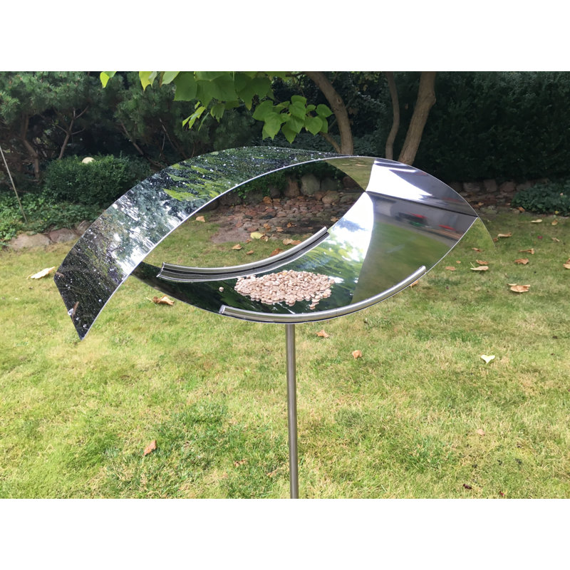 Stainless Steel Modern Stake Bird Feeder