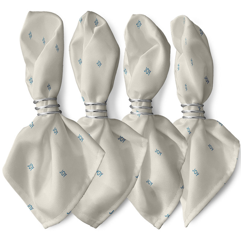 Ensemble de serviettes 4 pièces Cosima Joy, Bleu, L 18 po x L 18 po