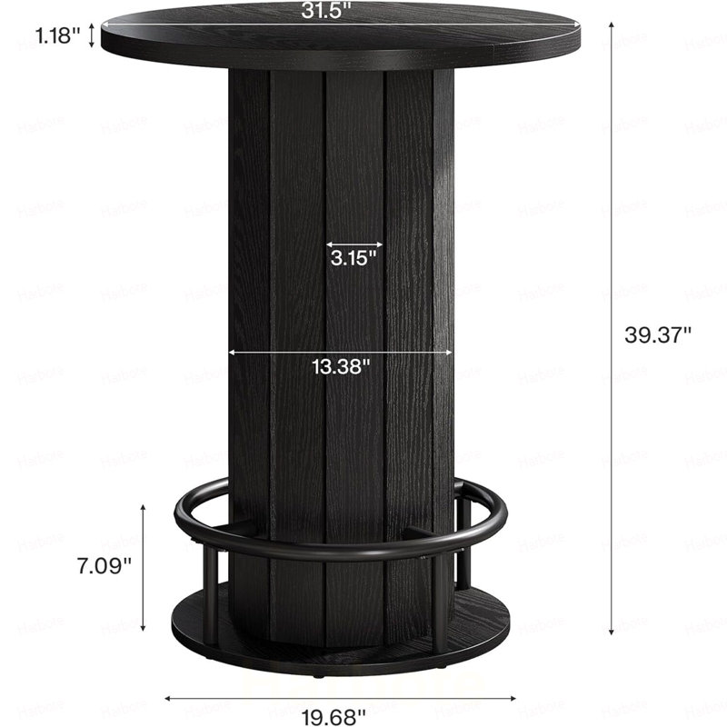 Table basse, table basse, table basse ronde, Black