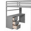Full Size Loft Bed With Drawers,Desk,And Wardrobe-Grey-112583721