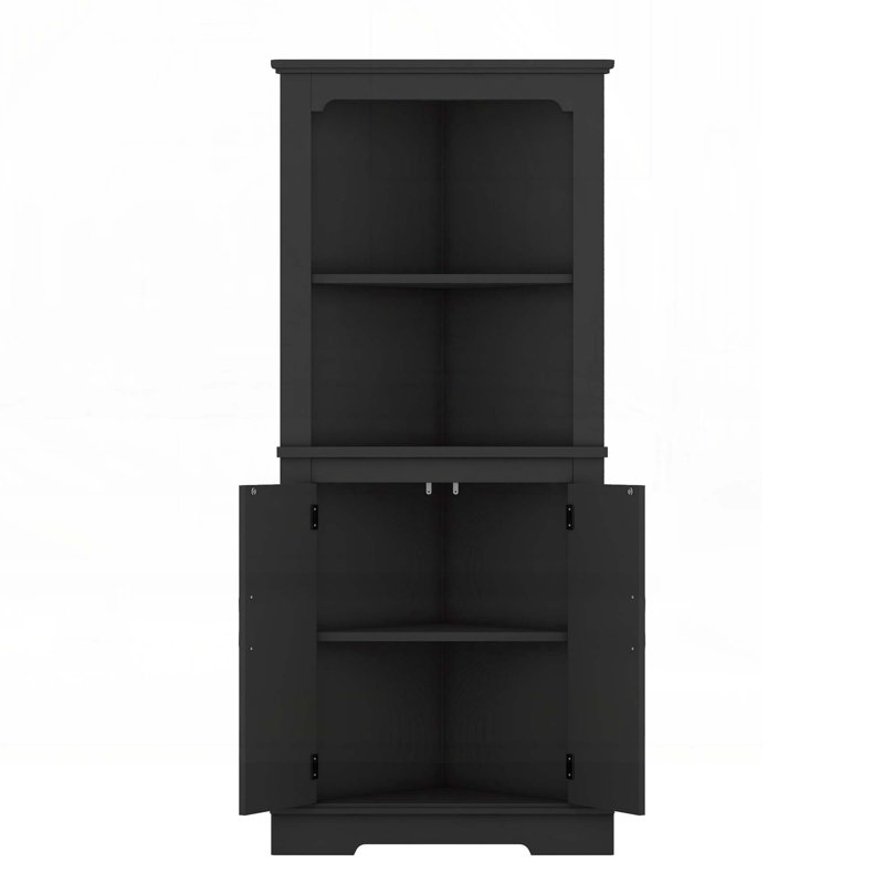 Armoire de rangement en coin Farmhouse, Noir
