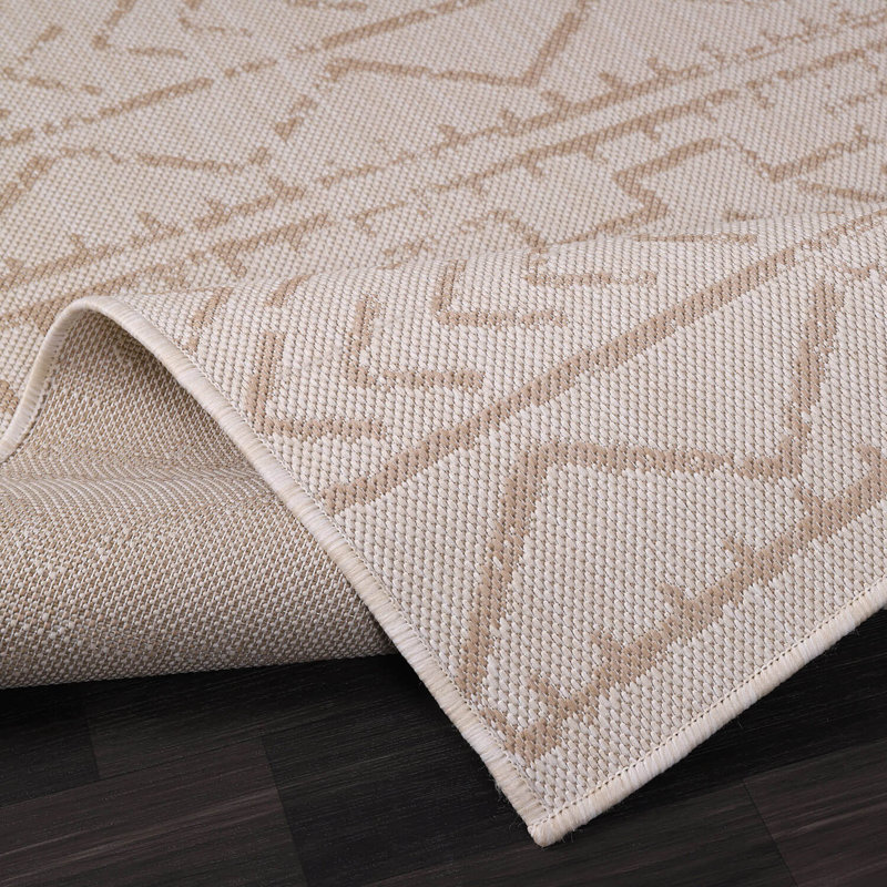 Tapis intérieur / extérieur beige Waikiki, Rectangle 5 pi x 7 pi
