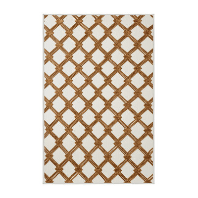 Machine Washable Trellis Beige Area Rug