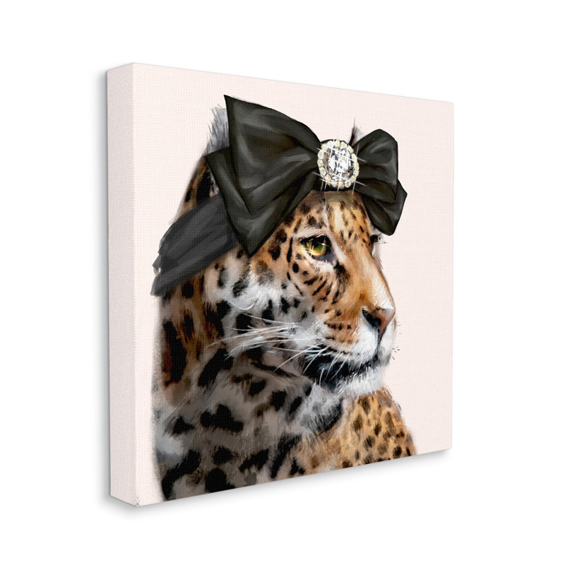 Art mural sur toile tendue Glam Leopard, H 30 po x l 30 po x P 1,5 po
