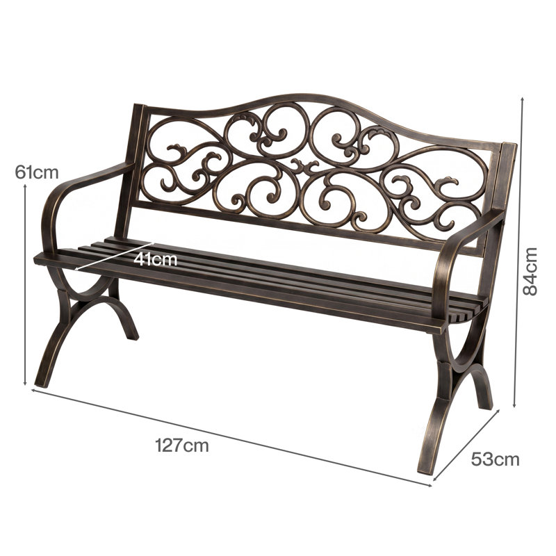 Outdoor Bench, 86.9cm H x 127cm W x 53cm D