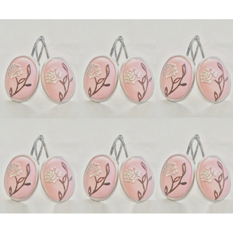 Crochets de rideau de douche Airlia, Rose/gris