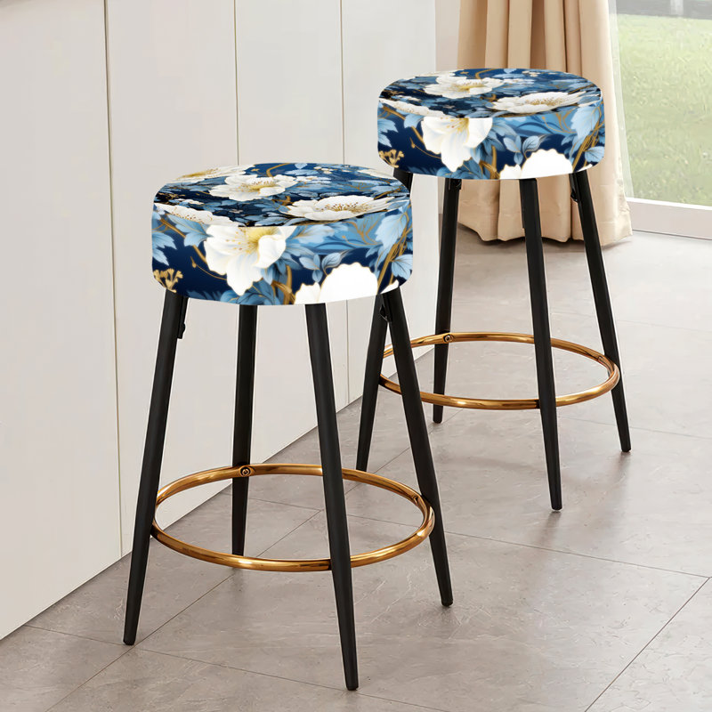 Flannigan - Ensemble de 2 tabourets de bar à motif floral
