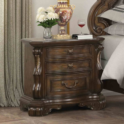 Table de chevet traditionnelle avec ports USB et tiroirs en queue d'aronde, table de chevet