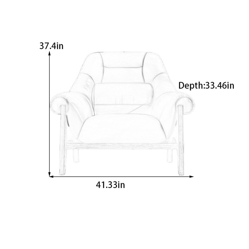 Simple durable sponge solid wood leisure chair, Green Faux Leather