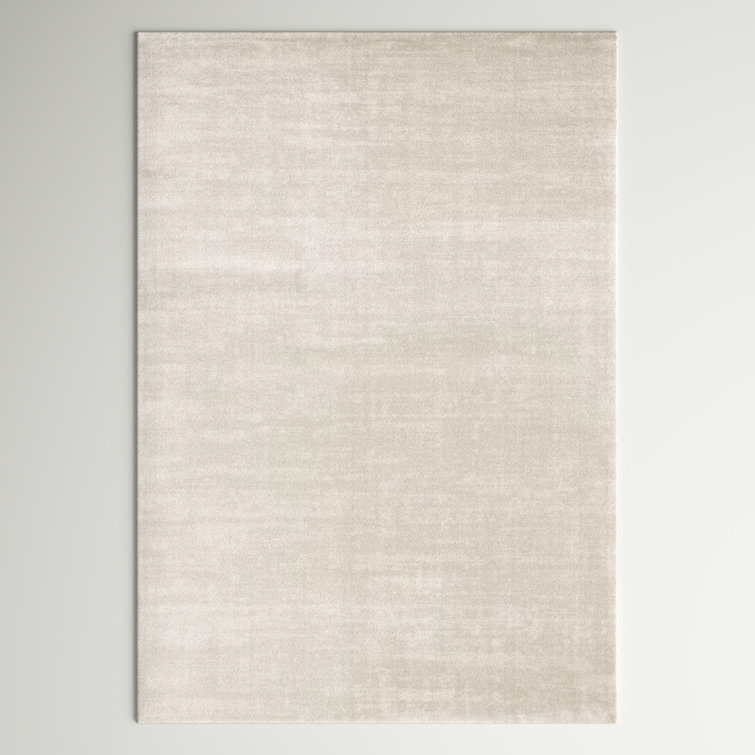 Tiffany Smooth Low Pile Semi-Plain Cream Rug