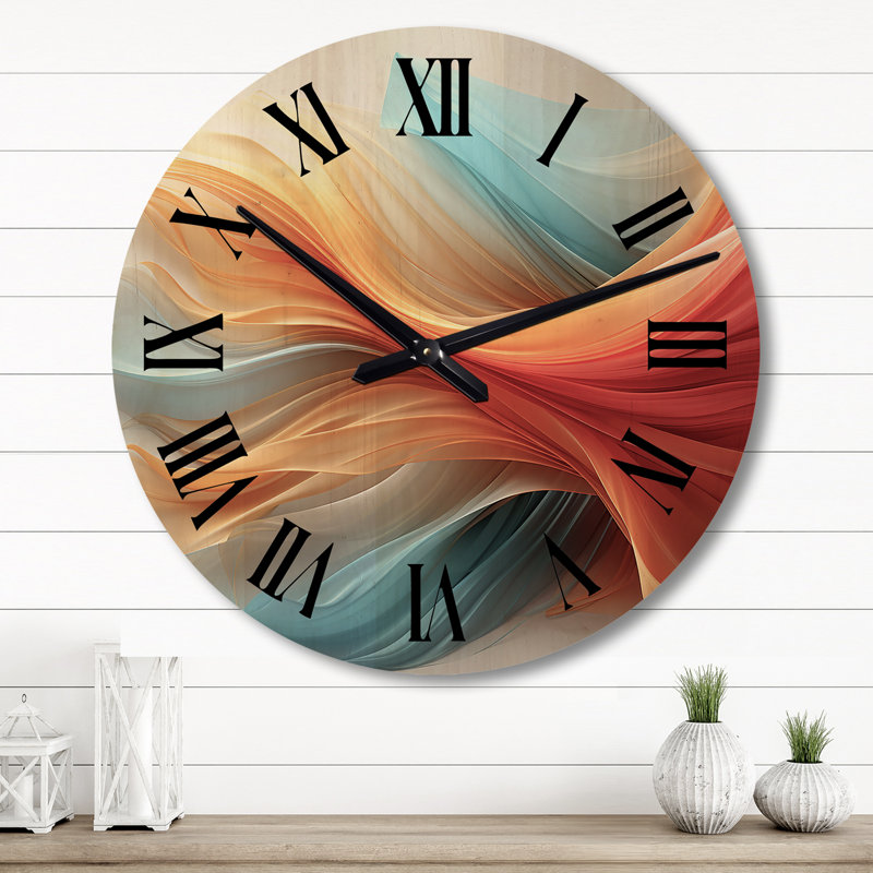 Horloge murale en bois massif Unais, Grand