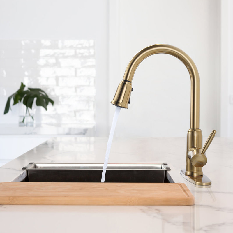 Pull Down Kitchen Faucet, Gold