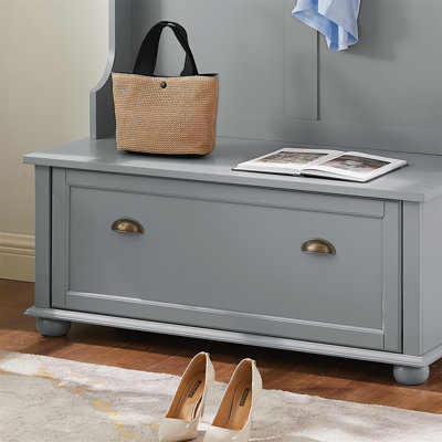Modern Classic Hall Tree With Shoe Rack Bench And Coat Hooks For Hanging Storage