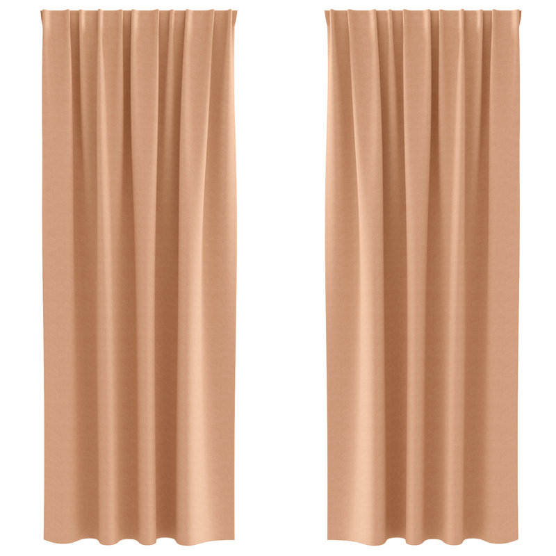 Curtains With Curtains 2 Pcs Polyester, Light Brown, 140cm Width x 260cm Drop