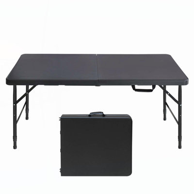 Table pliante portable pour une utilisation intérieure et extérieure, facile à transporter avec prise fixe et plateau imperméable