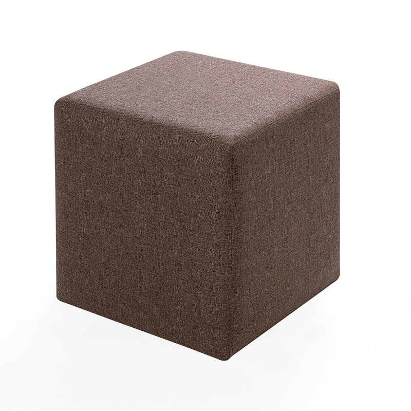Repose-pieds carré large de 15,7 po Fariba, Mélange de polyester brun
