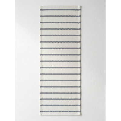 Sandy Beige Regatta Stripe Indoor Outdoor Table Runner 14x72
