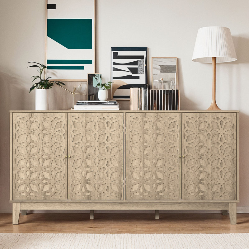 Trosclair 61.69'' Sideboard Buffet, Knotty Oak Floral