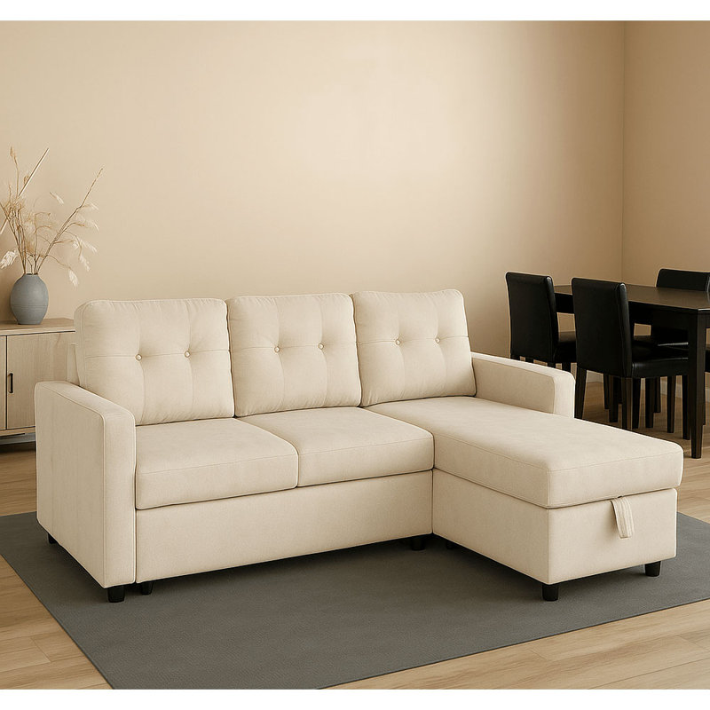 Simba 3 Seater Sofa Bed, Beige