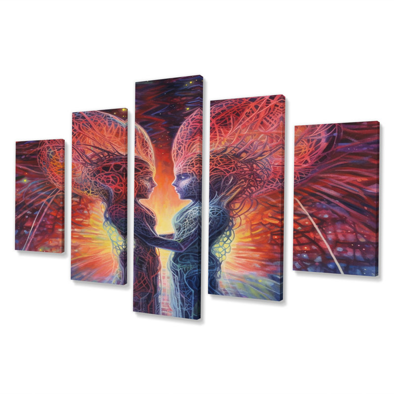 Impression sur toile romantique - 5 panneaux