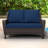 Outdoor Patio Rattan Loveseat With Cushions-1293577885