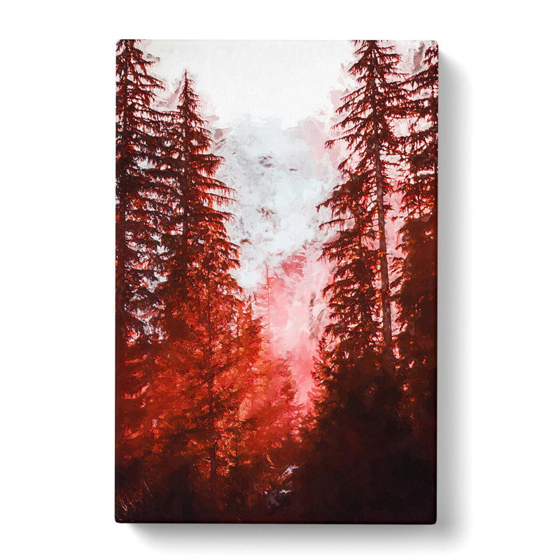 Mountain Through The Forest In Abstract - Wrapped Canvas, 76cm H x 50cm W x 3cm D