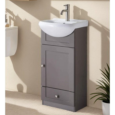 Ensemble de meuble-lavabo simple autoportant moderne de 18 po pour petits espaces