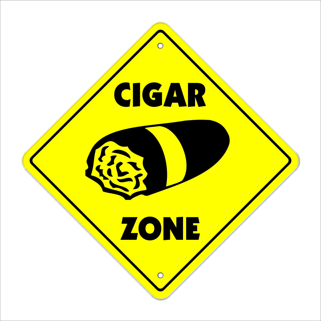 Cigar Crossing Sign Zone Xing Tall Smoker Box Cuban Cigars Shop Lover Cuba Tobacconist Smoking SignMission