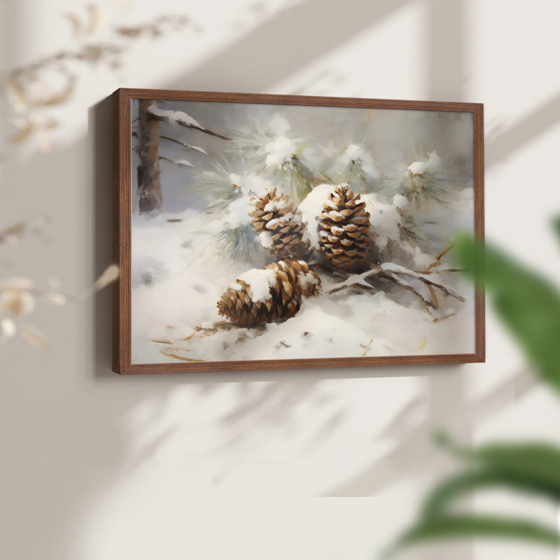 Paysages rétro - XCVII - impression encadrée - réaménageable, H 11 po x l 14 po, Noyer